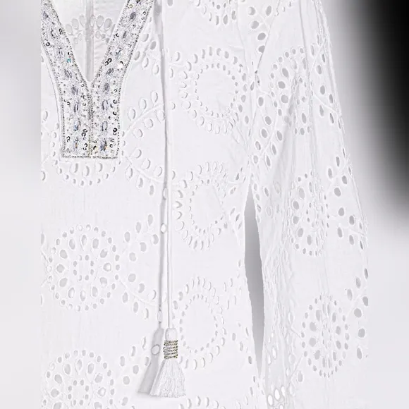 Boston Proper Eyelet embellished tunic dress new with tags sz medium
