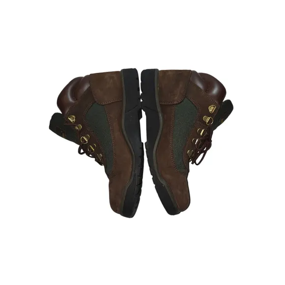 Boy's Timberland Boots Brown Green Size 7 Waterproof Field