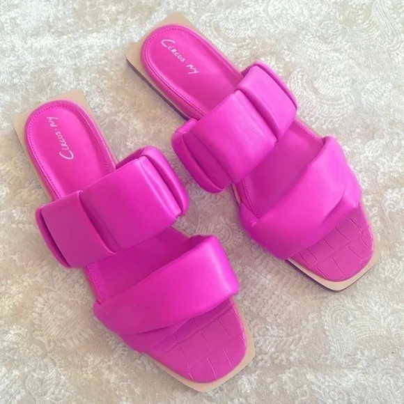 Brand New Circus by Sam Edelman Inara Slide Sandals Pink Origami Bright &amp; Bold