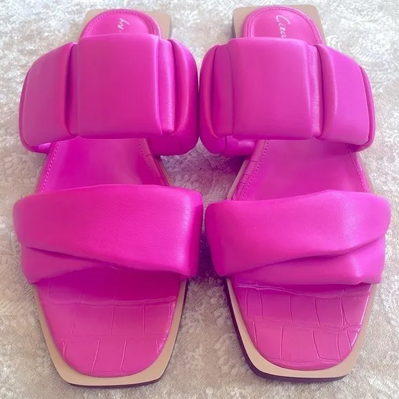 Brand New Circus by Sam Edelman Inara Slide Sandals Pink Origami Bright &amp; Bold