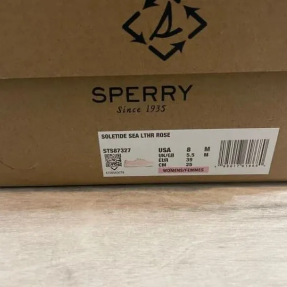 Brand New Sperry Soletide Sea Leather in Dusty Rose - Women’s Size 8