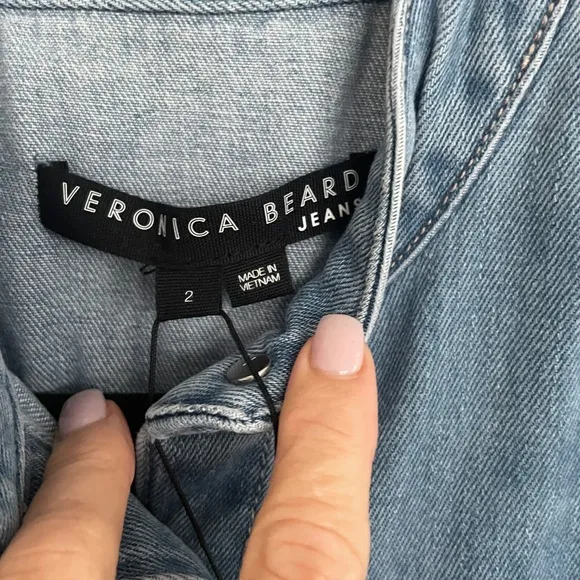Brand New VERONICA BEARD Basia Denim Mini Dress In Mystic Blue 2.