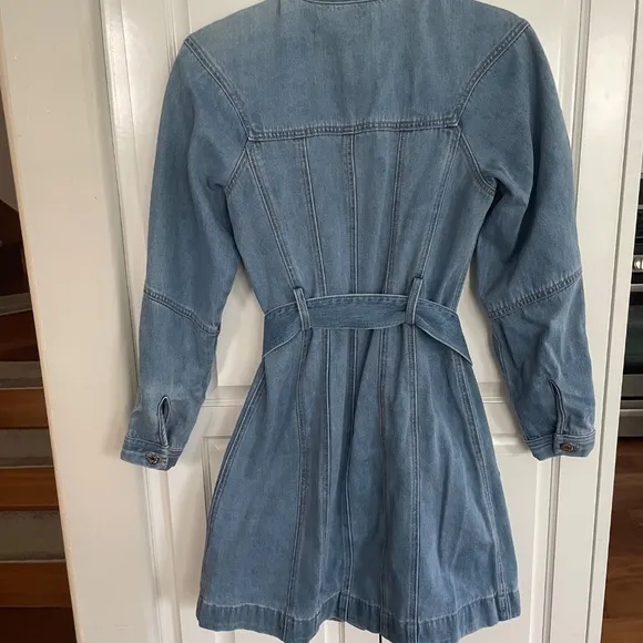 Brand New VERONICA BEARD Basia Denim Mini Dress In Mystic Blue 2.