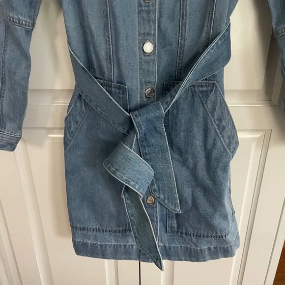 Brand New VERONICA BEARD Basia Denim Mini Dress In Mystic Blue 2.