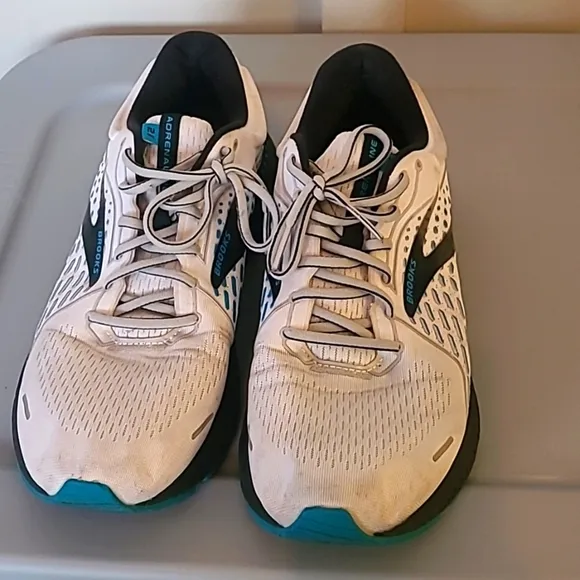 Brooks Adrenaline 21 White/Teal Athletic Running Shoes Size 13