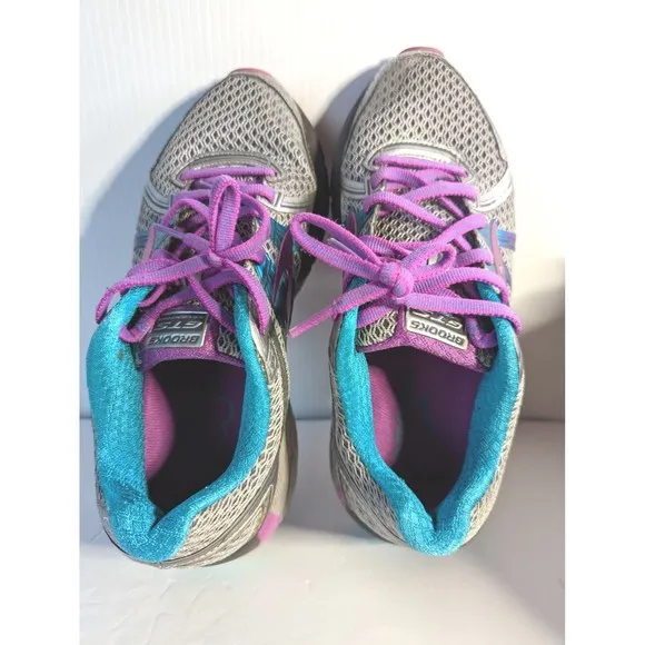 Brooks Adrenaline GTS 17 Running Shoes Sneakers Purple Blue Silver Womens 8.5 M