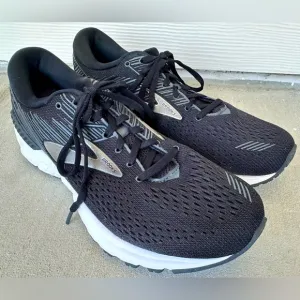 Brooks Adrenaline GTS 19 Black Silver Running Shoes 1102941D047 Mens Size 10 VGC