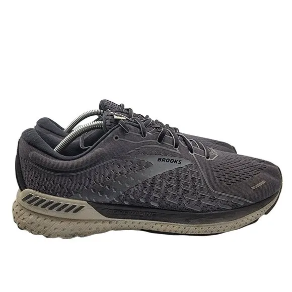 Brooks Adrenaline GTS 21 Black Gray Running Shoes Mens Size 11.5(D) 1103491D093