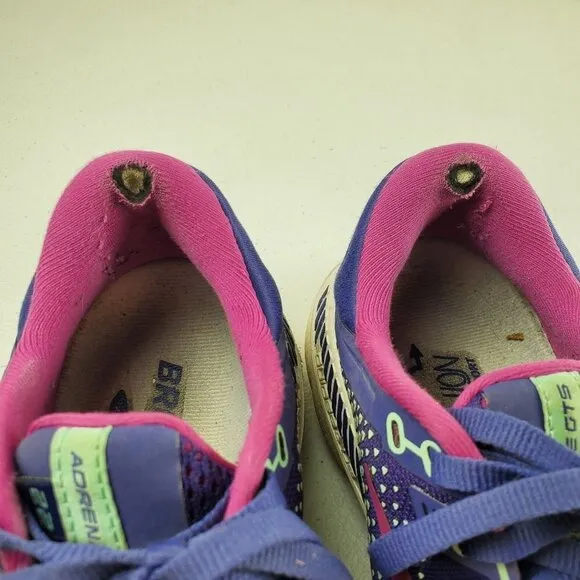 Brooks Adrenaline GTS 22 Lace Up Lightweight Running Shoes 9 Womens Purple Pink