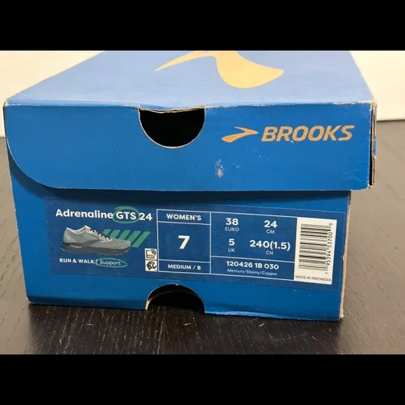 Brooks Adrenaline GTS 24 Running Shoes Sneakers Mercury/Ebony/Copper Womans 7B