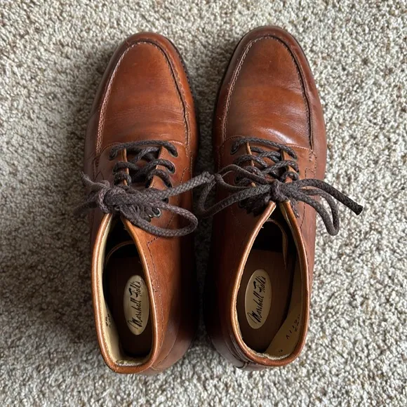 Brooks Brothers Men’s Brown Moc Toe Leather Dress Boots Sz 9.5 D