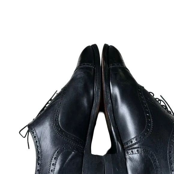 Brooks Brothers Peal &amp; Co Made in‎ England Black Leather Oxford Shoes Sz 10