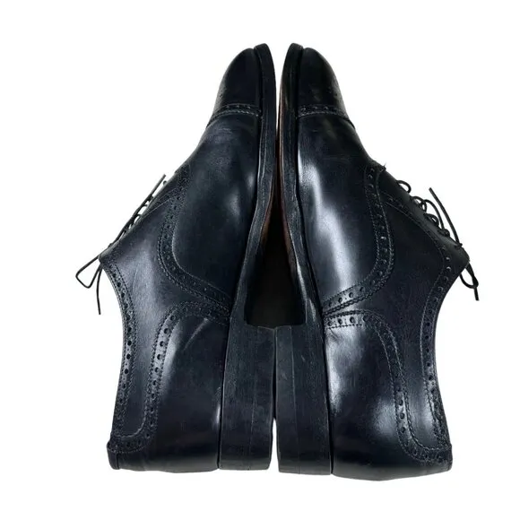 Brooks Brothers Peal &amp; Co Made in‎ England Black Leather Oxford Shoes Sz 10