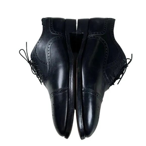 Brooks Brothers Peal &amp; Co Made in‎ England Black Leather Oxford Shoes Sz 10