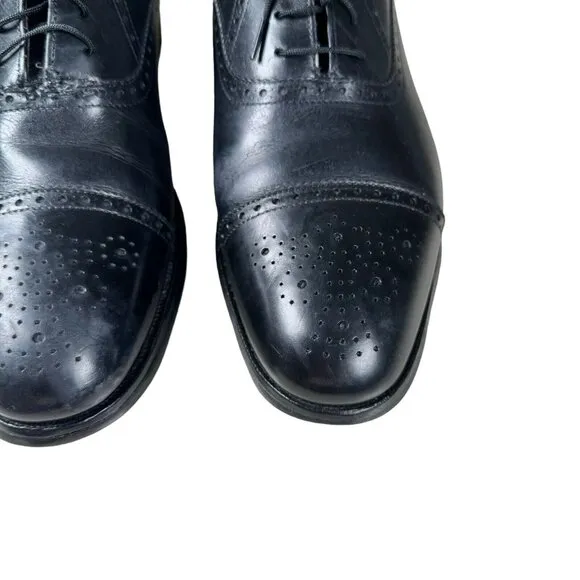 Brooks Brothers Peal &amp; Co Made in‎ England Black Leather Oxford Shoes Sz 10
