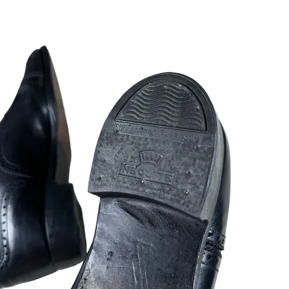 Brooks Brothers Peal &amp; Co Made in‎ England Black Leather Oxford Shoes Sz 10