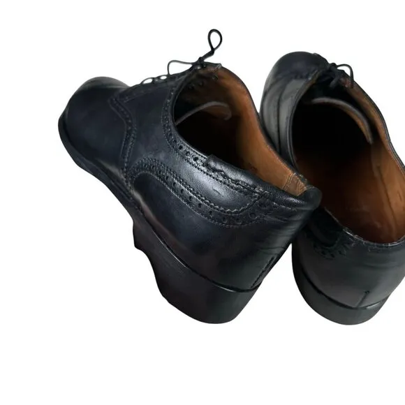 Brooks Brothers Peal &amp; Co Made in‎ England Black Leather Oxford Shoes Sz 10
