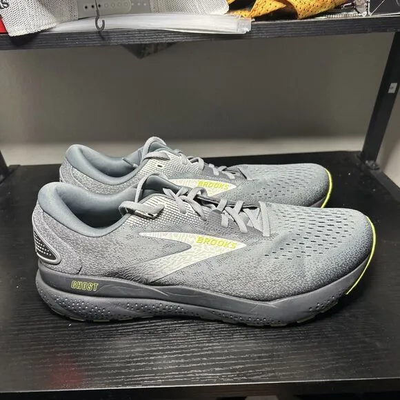 Brooks Ghost 16 Mens Size 13 Gray Running Shoes Sneakers