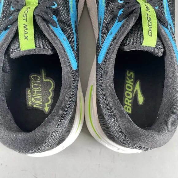 Brooks Ghost Max Men’s 10 D Black Blue Running Shoes Athletic Sneaker Casual EUC