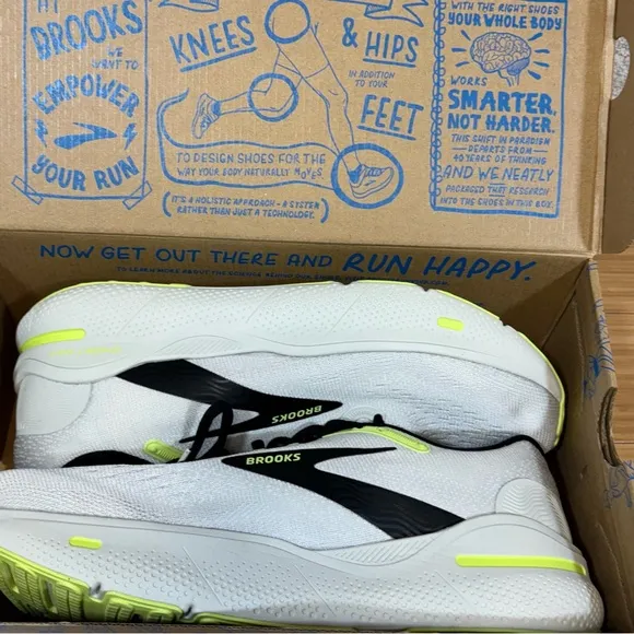 Brooks Ghost Max Men's Running Shoes, Grey/Black Sharp Green NEW, Size 10.5
