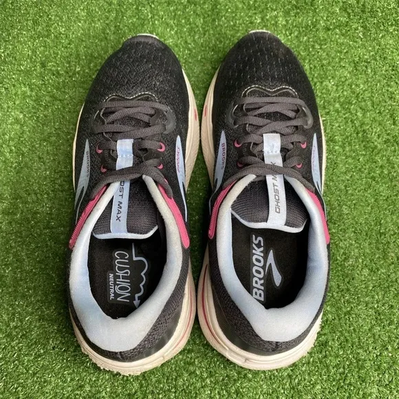 Brooks Ghost Max Running Shoes Ebony Open Air Lilac Rose Womens 9 WIDE Width D