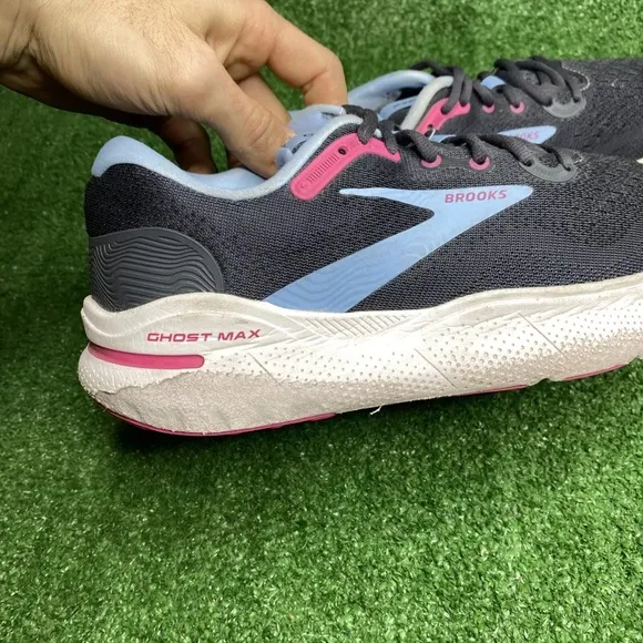 Brooks Ghost Max Running Shoes Ebony Open Air Lilac Rose Womens 9 WIDE Width D
