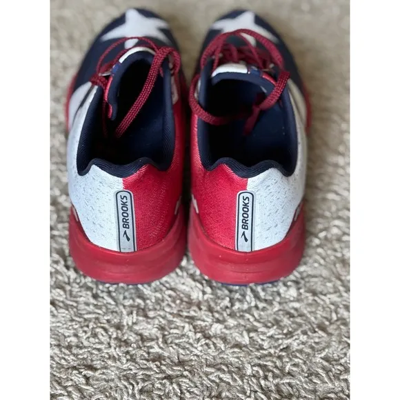 Brooks Launch 8 USA Running Shoes Patriotic Sneakers White Blue Red 11.5