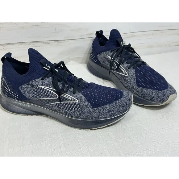 Brooks Levitate 5 Stealth Fit Running Shoes - Men's 11 D Med - Navy Blue &amp; White