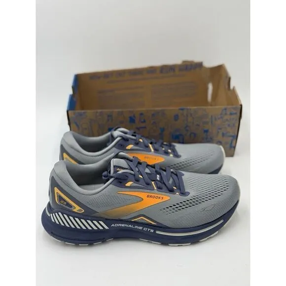 Brooks Men's Adrenaline GTS 23 Running Shoes Grey Crown Blue New Size 8