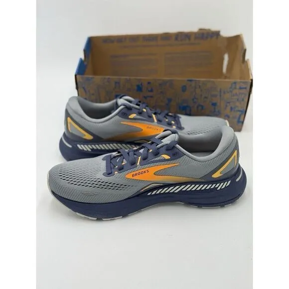 Brooks Men's Adrenaline GTS 23 Running Shoes Grey Crown Blue New Size 8