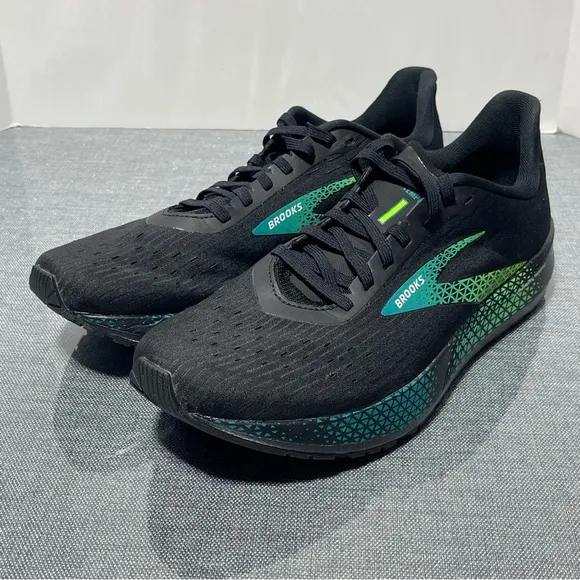 Brooks Men's Hyperion Tempo Running Shoes Black Green Size 11.5 New