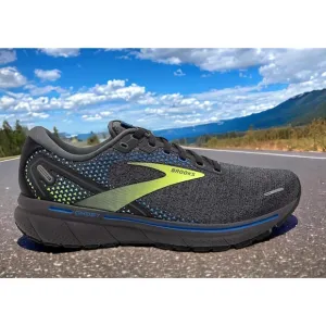 Brooks Running Shoes Black Gray Blue Yellow Ghost 14 MENS 9.5 NEW Fast Ship