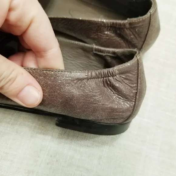 Brunelleschi Cucinelli Brown Glitter Shimmer Tassel Loafers Elastic Back‎ 38 8