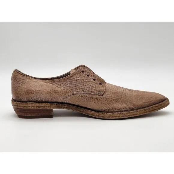Brunello Cucinelli Womens Leather Lace Up Oxford Light Brown Shoes Size 41