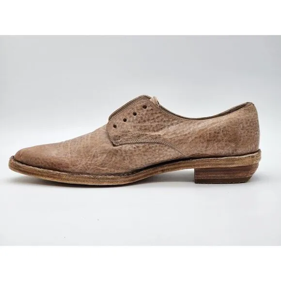 Brunello Cucinelli Womens Leather Lace Up Oxford Light Brown Shoes Size 41