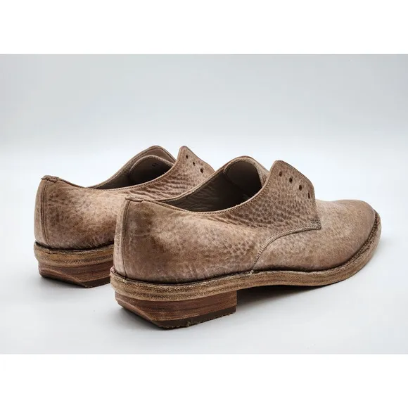 Brunello Cucinelli Womens Leather Lace Up Oxford Light Brown Shoes Size 41