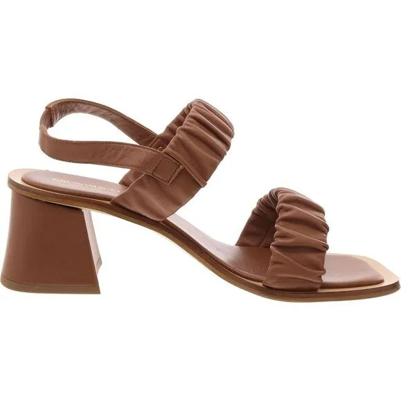 Bruno Magli Womens Sibilla Tan Slip On Strappy Slingback Sandals New