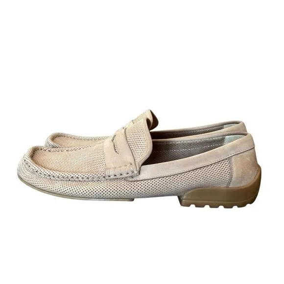Bruno Magli Carlos Tan Perforated Leather Loafer Men’s Size 9