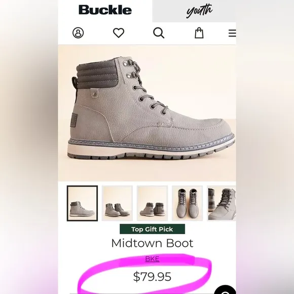 BUCKLE BKE Mens Midtown Boot | Color: Light Grey | NEW/NWOB!!🩶🥾