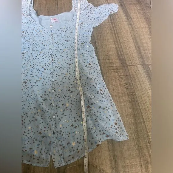 Buddy Love Jennifer Puff Sleeve with Metallic Stars Dress L