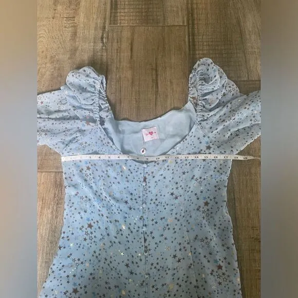 Buddy Love Jennifer Puff Sleeve with Metallic Stars Dress L
