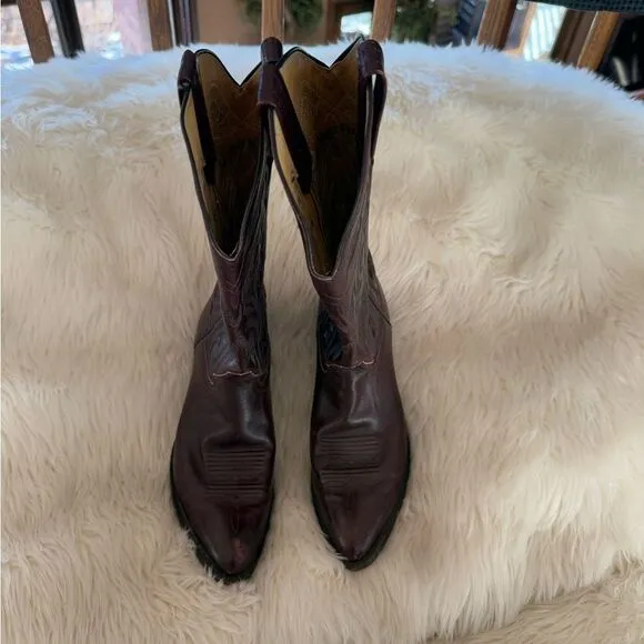 Burgundy real cowgirl boots