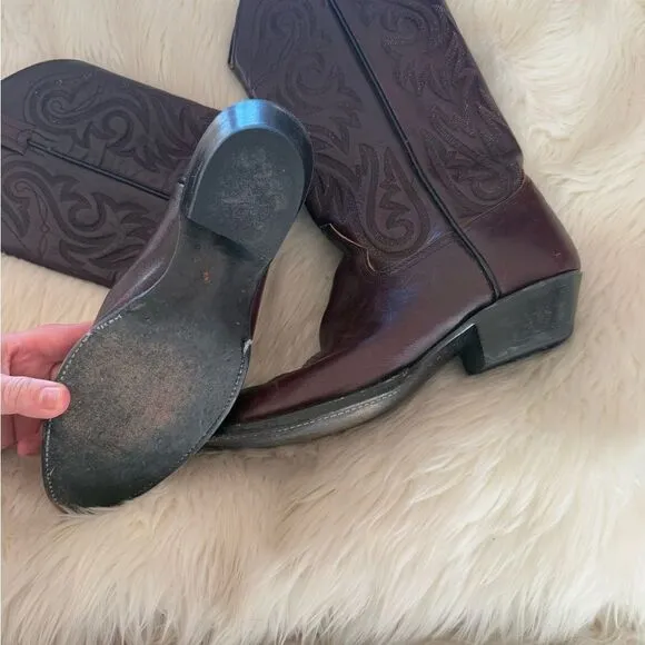Burgundy real cowgirl boots