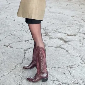 Burgundy real cowgirl boots
