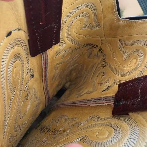 Burgundy real cowgirl boots