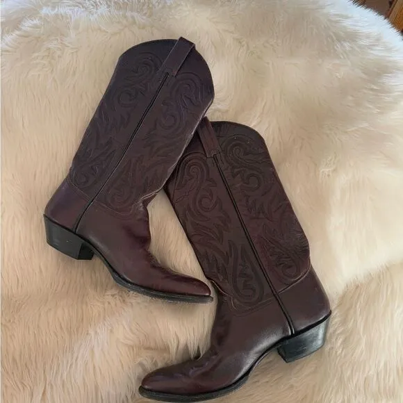 Burgundy real cowgirl boots