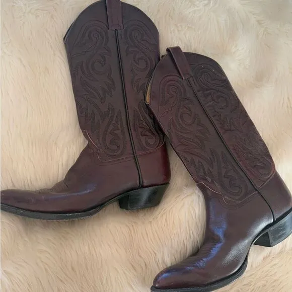 Burgundy real cowgirl boots