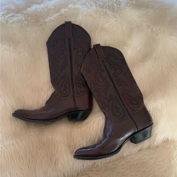 Burgundy real cowgirl boots