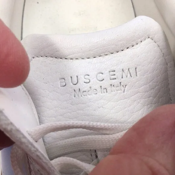 Buscemi Womens Sport White Leather Sneakers Shoes Size 42 NEW