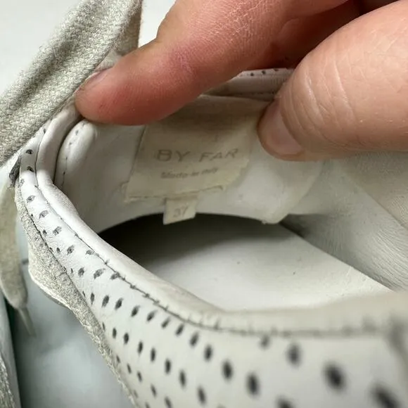 By Far Rodina Sneakers Womens 37 US 7 Low Top White Leather Green Soles